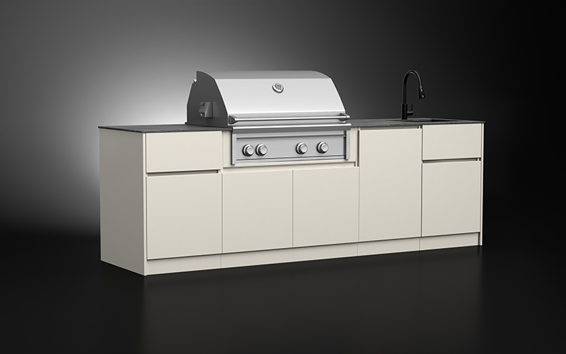 Weatherproof Outdoor Kitchen With Sink