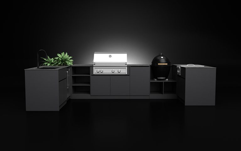 Weatherproof U Shaped Extruded Aluminium Outdoor Kitchen Cabinet