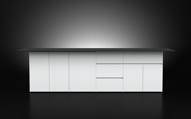 White Aluminium Outdoor Kitchen Bar Island