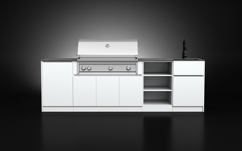 White Color Modern Outdoor Kitchen