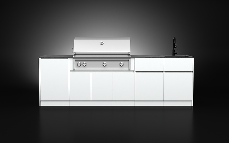 White Color Modular Outdoor Kitchen Cabinets