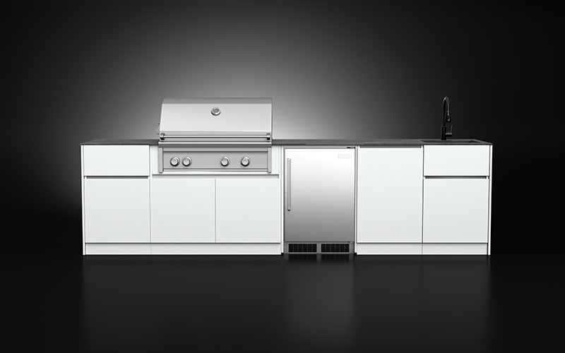 White Color Patio Kitchen Cabinets