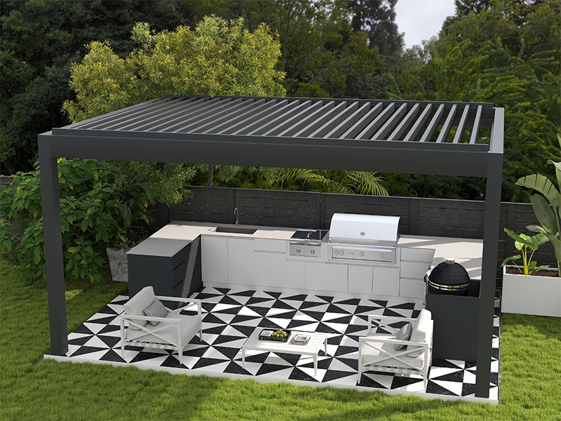 Outdoor Kitchen In Pergola