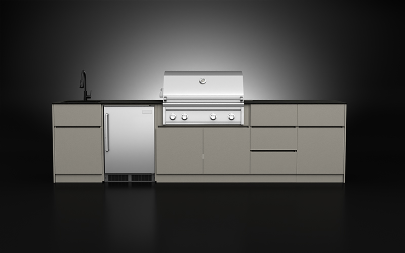 3 Meter Extruded Aluminium Outdoor Kitchen Cabinets
