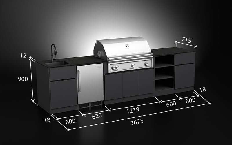 3.6 Meter Modern Outdoor Kitchen