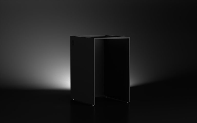 Black Outdoor Kitchen Refrigerator Cabinet
