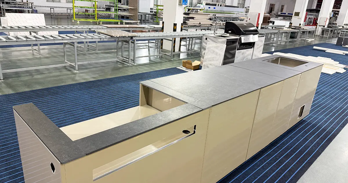 High End Luxury Extruded Aluminium Outdoor Kitchen Cabinet Test Assembly
