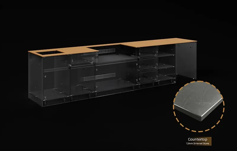 Extruded Aluminium Outdoor Kitchen Cabinet Countertops