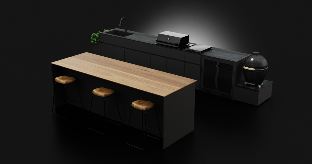 Extruded Aluminium Outdoor Kitchen Island With Bar