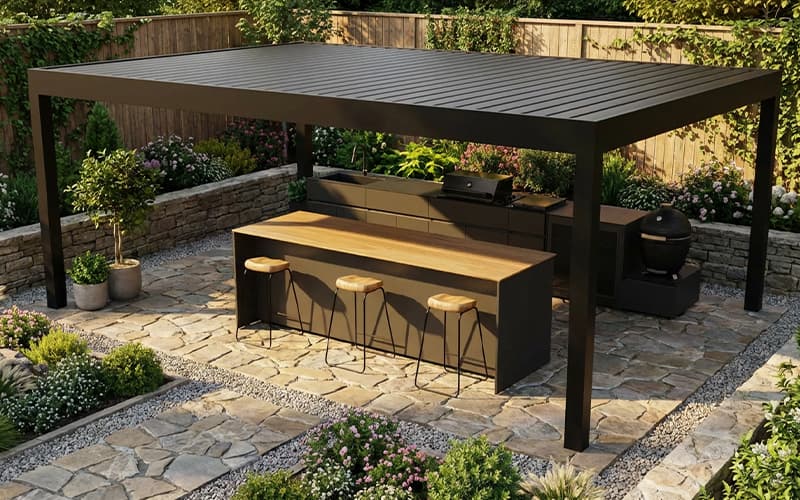 Extruded Aluminium Backyard Outdoor Kitchen Island And Bar