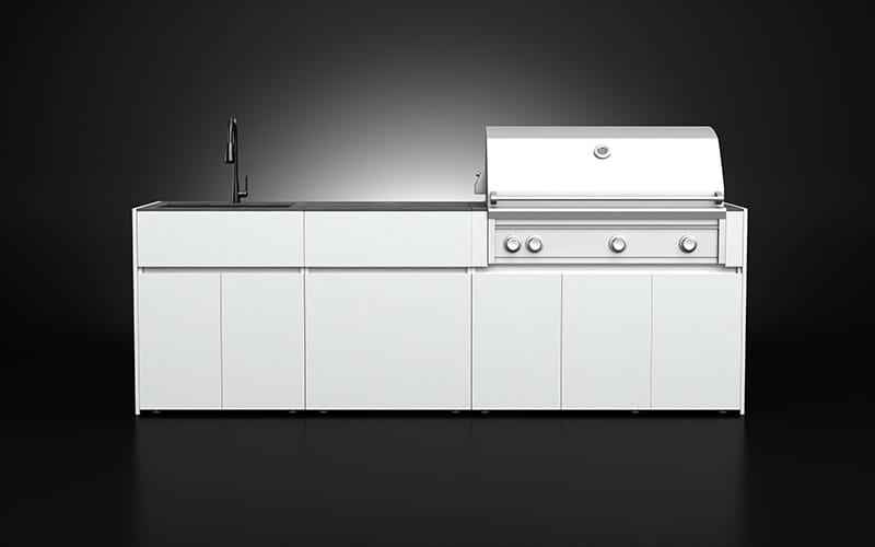 3-Module Set Outdoor Kitchen With Grill And Sink