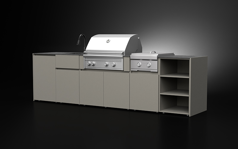 Built In Grill Outdoor Kitchen With Side Burner