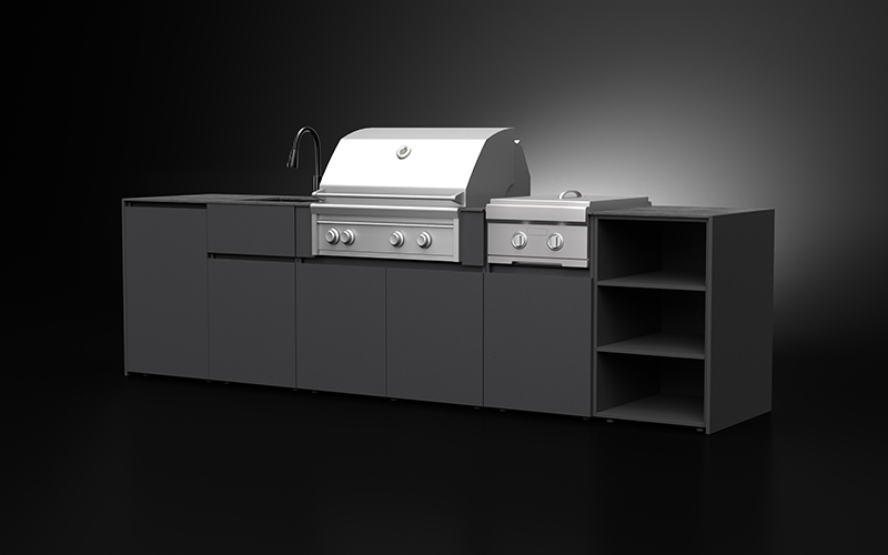 Dark Grey Freestanding Outdoor Kitchen