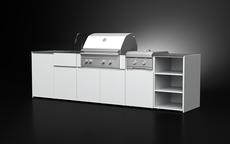 Extruded Aluminium Built In Grill Outdoor Kitchen Combo