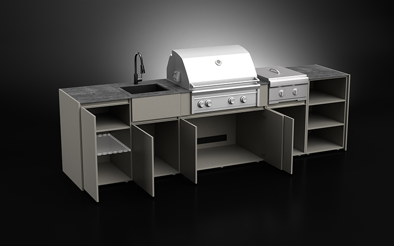 Extruded Aluminium Freestanding Outdoor Kitchen