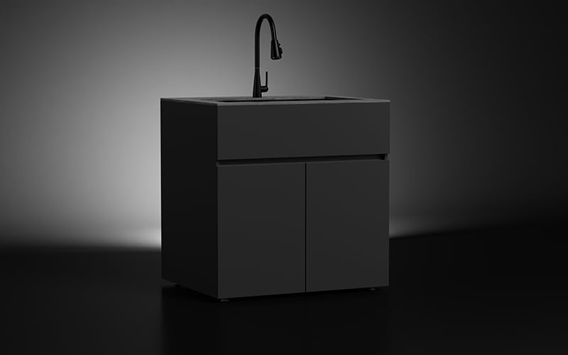 Large Aluminum Outdoor Sink Cabinet With 2 Doors
