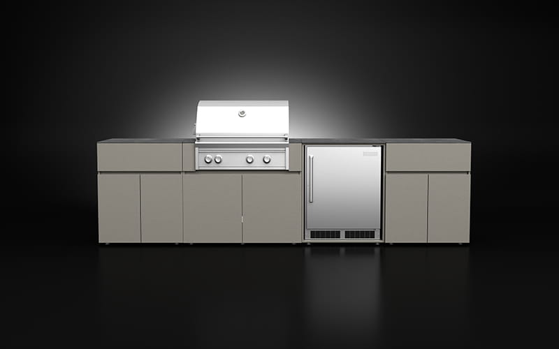 Modern Outdoor Kitchen With Refrigerator