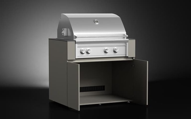 Modular Gas Grill Cabinet With Ventilation Mesh