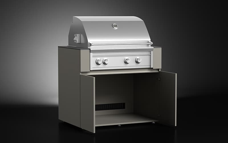 Modular Gas Grill Cabinet With Ventilation Mesh
