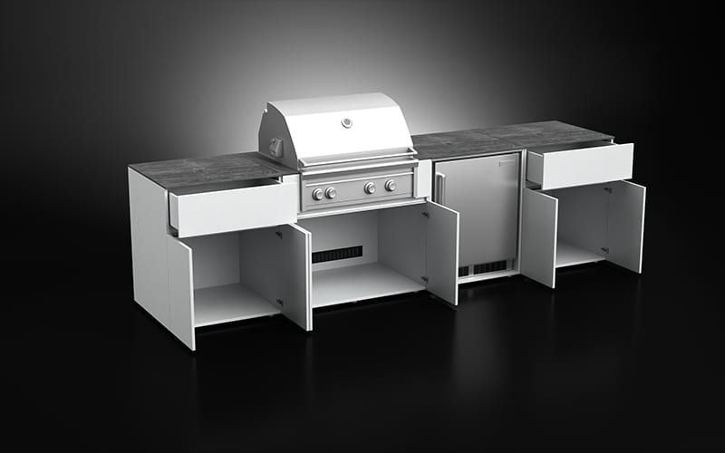 Premium 4-Module Gas Grill Outdoor Kitchen Set